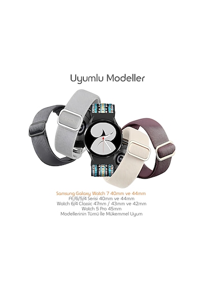 One-click Elastik Bohem Serisi 20mm Kordon Samsung İle Uyumlu Galaxy Watch 7/6/5/4/fe Serisi İçin Kumaş Kayış 40mm/44mm Watch 6/4 Classic 47/43/42mm Ve Watch 5 Pro 45mm Uyumlu Diğer One-click Elastik Bohem Serisi 20mm Kordon Samsung İle Uyumlu Galaxy Watch 7/6/5/4/fe Serisi İçin Kumaş Kayış 40mm/44mm Watch 6/4 Classic 47/43/42mm Ve Watch 5 Pro 45mm Uyumlu Diğer