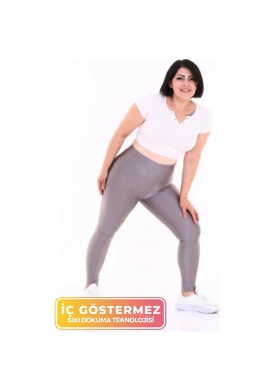 Enenstyle Fashıon Boutıque Yüksek Bel Toparlayıcı Sıkılaştırıcı Korse Push Up Özellikli İthal Dalgıç Tayt Gri