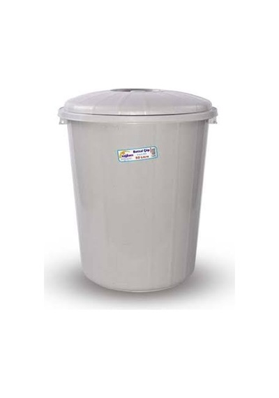 50 Litre Battal Boy Çöp Kovası (Gri) Gri