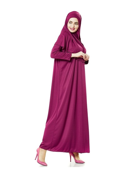 Tek Parça Namaz Elbisesi - Fuşya - 5015