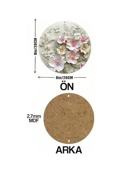 3d Çiçek Kelebek Desenli Mdf Duvar Süsü, Dt158 Diğer