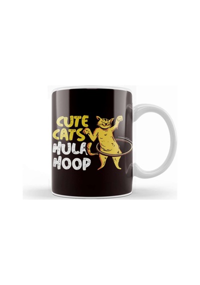 Cute Cats Hula Hoop Hula Hooper Hooping Fitness Sports Dance Kupa Bardak Porselen Karışık