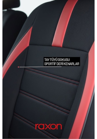 Fiat Egea Hatchback Neptune Series 2+1 Uyumlu Tay Tüyü Oto Koltuk Kılıfı - Premium Şık Ve Konforlu Tasarım Kırmızı