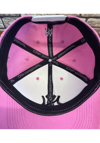 Hamze Ny Newyork Nakışlı Hiphop Snapback Rapper Drip Şapka Cap Pembe - Siyah