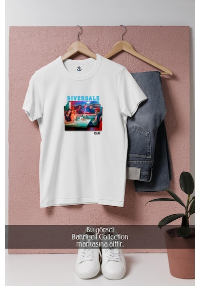 Oversize Riverdale Yabancı Dizisi Tasarımlı Unisex T-shirt Beyaz