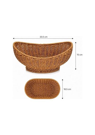 Rattan Oval Organizer Sepet Dekoratif Hasır Saklama Sepeti Çok Amaçlı Düzenleyici Meyve, Ekmek Ve Banyo Organ Diğer
