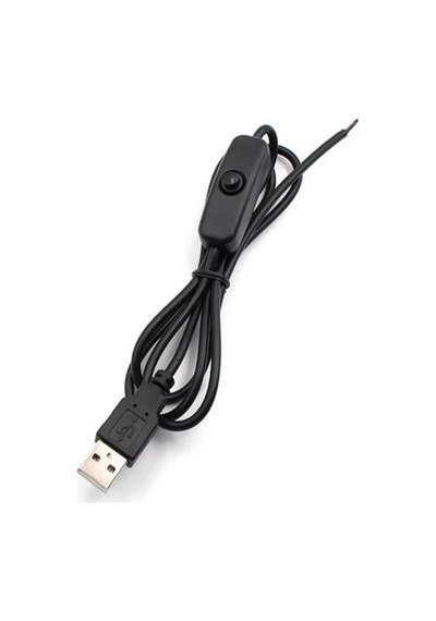 Usb Type-a Açma Kapama Anahtarlı Güç Kablosu Siyah Usb On Off Switch Kablo 5v Led Arduino Raspberry