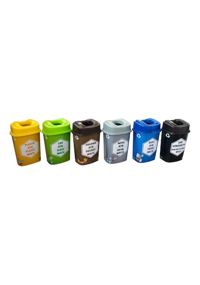 Sağlam Plastik Sıfır Atık Kutusu - Geri Dönüşüm Kutusu 6'lı Set 60 Lt Diğer