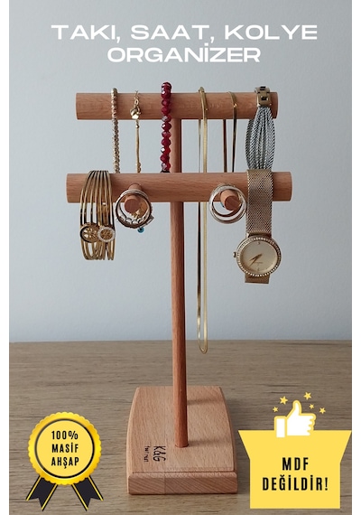 Takı Organizer Ahşap Takı Askısı 25 Cm Takı Standı Yüzük Kolye Askısı Takı Ve Aksesuar Düzenleyici