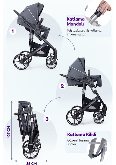 Prego Range Pro Travel Sistem Portbebeli Bebek Arabası