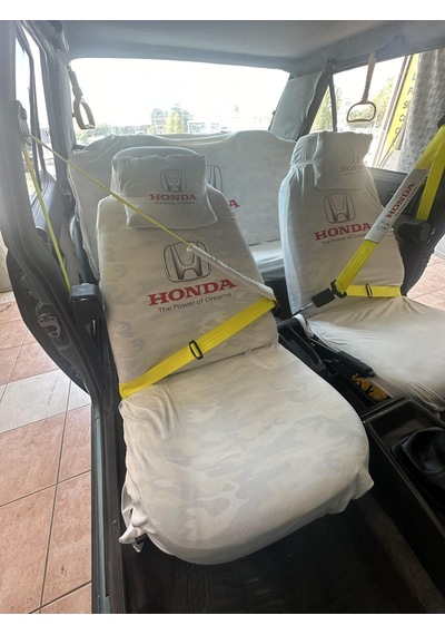 Honda Baskılı Oto Servis Kılıfı, Kemer Pedi, Yastık Takımı Beyaz Beyaz