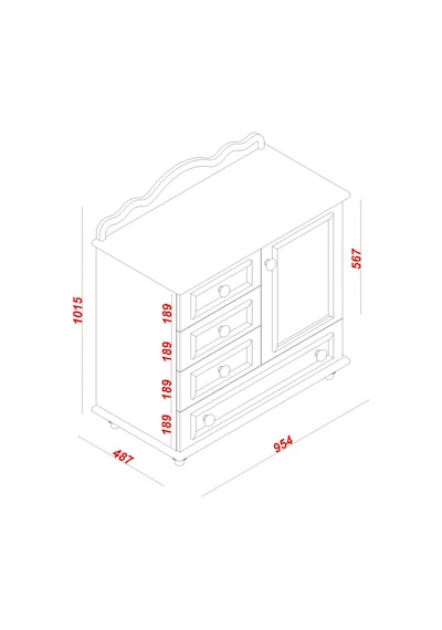 Meltem Kids Kral Gri Bebek Odası Şifonyer