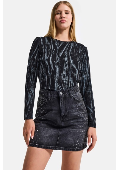 Itsbasic Kadın Siyah W5 Özel Tasarım Kumaş Elastan Body