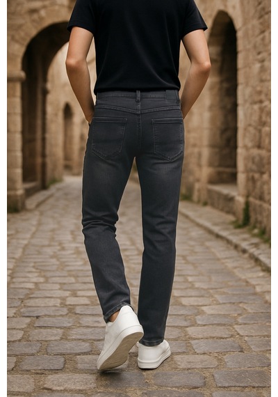 Cedy Denim Xcedy Premium Yüksek Kalite Erkek Klasik 5 Cep Yüksek Bel Regularfit Esnek Boru Paça Pantolon Siyah