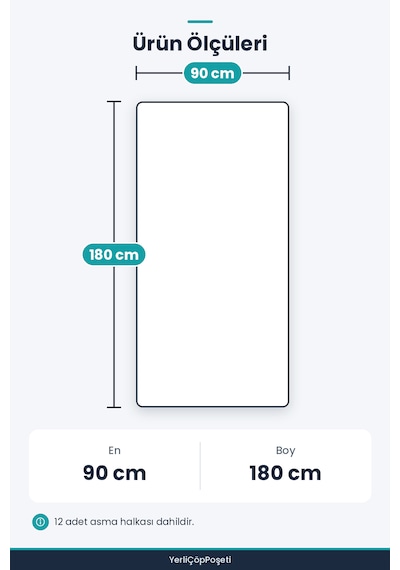 Pvc Duş Perdesi - Çift Kanatlı - 12 Halkalı - 90x180 Cm Şeffaf