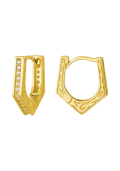 14 Ayar Modern Taşlı Halka Altın Küpe 3,59 Gr-6382