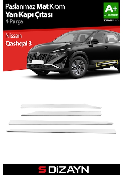 S-dizayn Nissan Qashqai Krom Yan Kapı Çıtası 4 Prç 2021 Üzeri Mat Krom