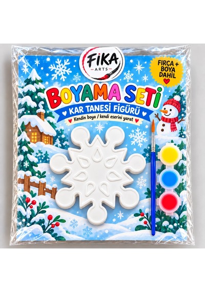 Kar Tanesi Boyama Seti Taş Tozu Figür Boyama Seti