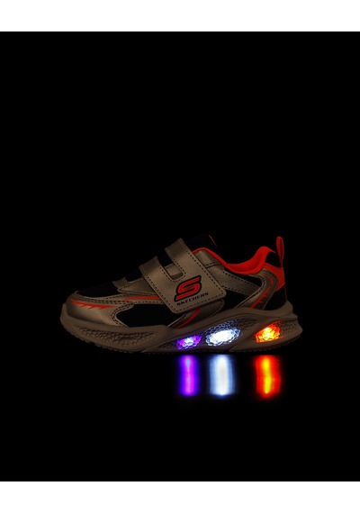 Skechers Meteor-lıghts Küçük Erkek Çocuk Gümüş/turuncu Işıklı Spor Ayakkabı 401498n Slor Gri