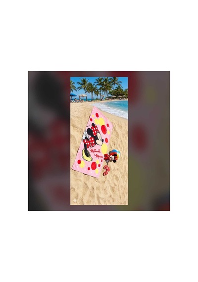 Minnie Mouse Ballonet Plaj Havlusu Pembe