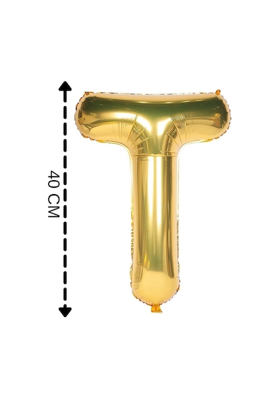 Folyo Balon T Harfi Helyum Balon 40 Cm Gold Renk Altın