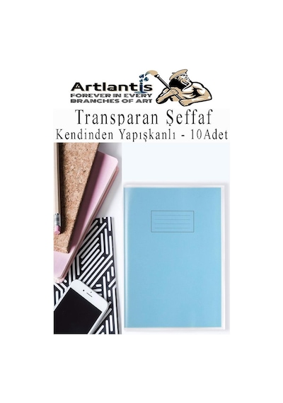 Hazır Defter Kaplığı Şeffaf Buzlu Sarı A4 10 Adet 1 Paket Cırtlı Ayarlanabilir Kendinde Yapışkanlı Kaplık Okul Sınıf Sarı