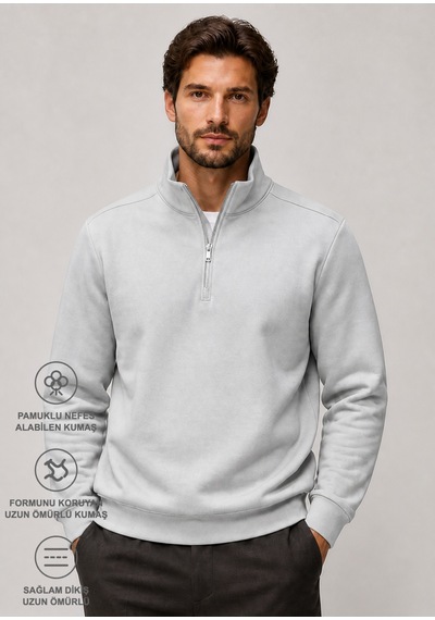 Redline Runi Basic Regular Fit Pamuklu Kışlık Sweatshirt Gri