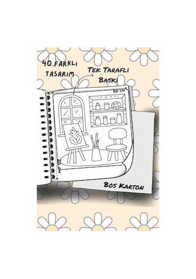 Cozy Spaces Bold And Easy 20x20 Cm Büyük Boyama Kitabı, Çocuklar Ve Yetişkinler İçin