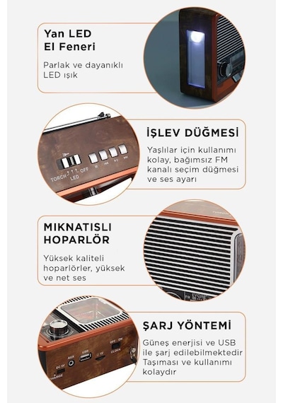 Torima KTF-1647 Nostaljik Wireless Bluetooth Hoparlör