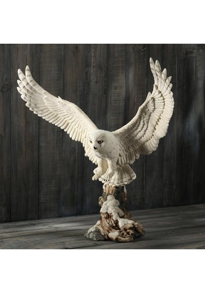 Veronese Koleksiyon Havalanan Beyaz Baykuş Figür 34cm