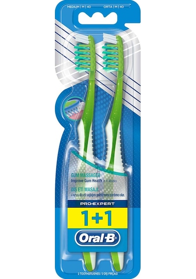 Oral-B Diş Eti Masajı Yapan Diş Fırçası Pro-Expert 40 Orta 1+1 Yeşil