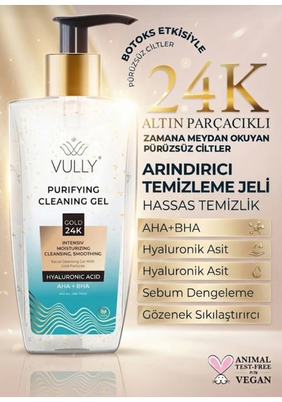 24k Altın Parçacıklı Arındırıcı Yüz Yıkama Jeli 400 ML