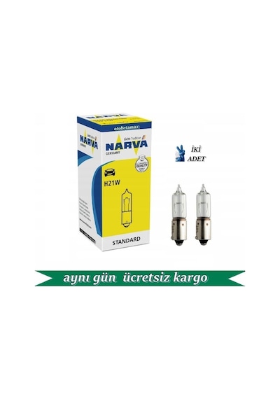 Narva 2 Adet 12v. H21w Standart Ampul, No: 68191