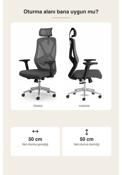 Upstyle Meltem Başlıklı Kumaş Ergonomik Çalışma Koltuğu Gri 66 125 65 Cm