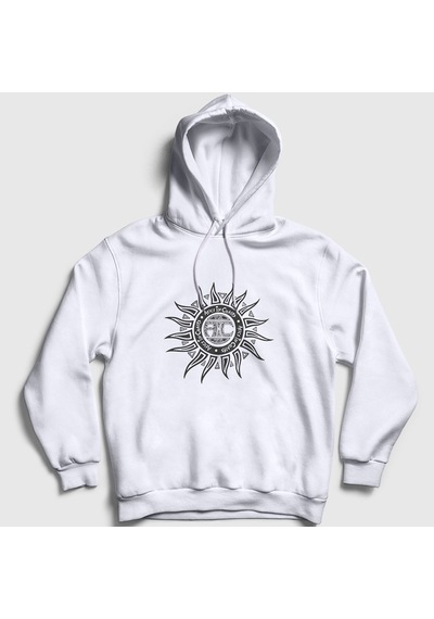 Presmono Unisex Sun Alice In Chains Kapüşonlu Sweatshirt Beyaz