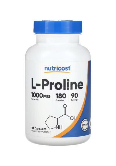 Nutricost, L-proline, 1,000 Mg, 180 Capsules 500 Mg Per Caps...