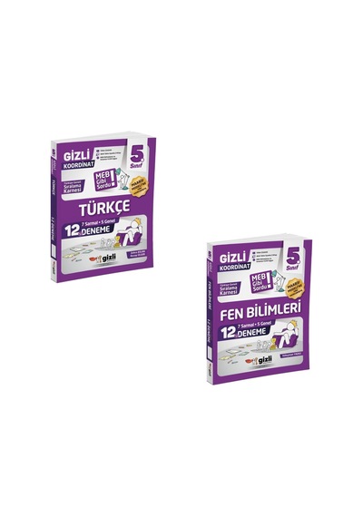 Gizli Yayınları Gizli 2027 5. Sınıf Türkçe + Fen Bilimleri Deneme Seti 2 Kitap Maarif Model