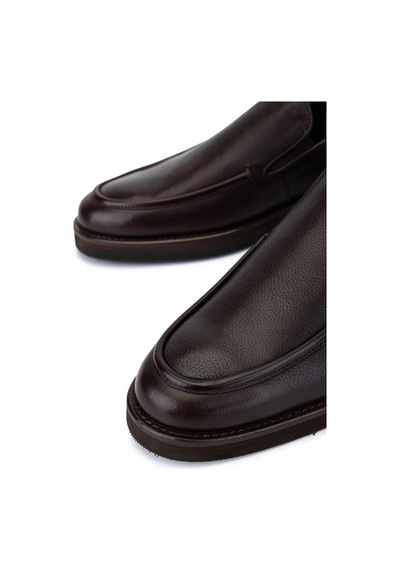 Tamer Tanca Erkek Hakiki Deri Kahverengi Loafer Ayakkabı 1008 3501 Erk Ayk Sk25-26 Kahve Fltr Dz Kahverengi