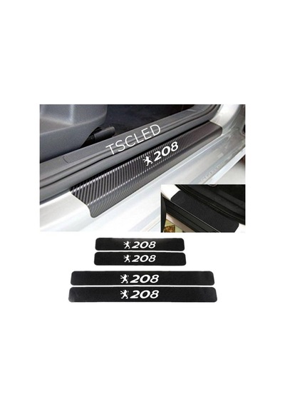Tr 208 Karbon Kapı Eşiği Kaplama Sticker 4'lü Set Siyah, Karbonn167 1
