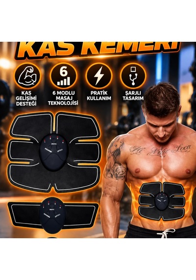 Sixpad Elektronik Kas Geliştirme Kemeri Seti Göbek Ve Kol Pedli, 6 Modlu