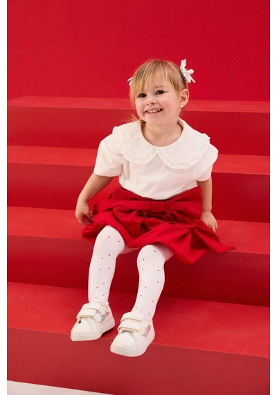 Defacto Bebe Yaka Penye Tişört Kız Bebek G9983a526smwt16 Beyaz-wt16