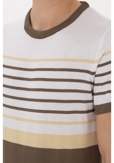 U.S. Polo Assn. Erkek Slim Fit Bisiklet Yaka Vizon Tişört 50299358-VR052