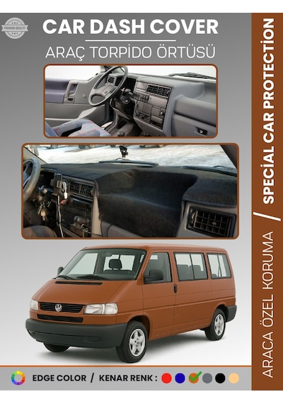 Volkswagen Transporter T4 1990-2003 Torpido Örtüsü Ön Göğüs Koruma Torpido Koruma Tam Uyum Kaymaz - 570 Stiloto