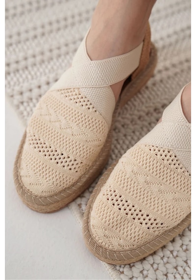 Trendella Kadın Bej Espadril Ayakkabı Tr19my01c Kırmızı