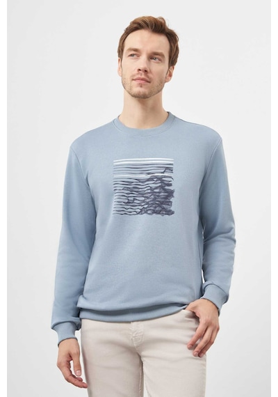 Morven Erkek Mavi Trend Bisiklet Yaka Sweat-shirt 25ks063006300 Mavi Mavi