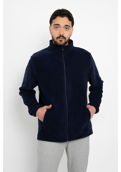 Dasüniforma Unisex Anti-pilling Tüylenme Yapmayan Standart Fit Tam Fermuarlı Soğuk Geçirmez Polar Hırka Lacivert