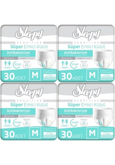 Sleepy Sensitive Emici Külot Medium 120 Adet 4x30 Paket M