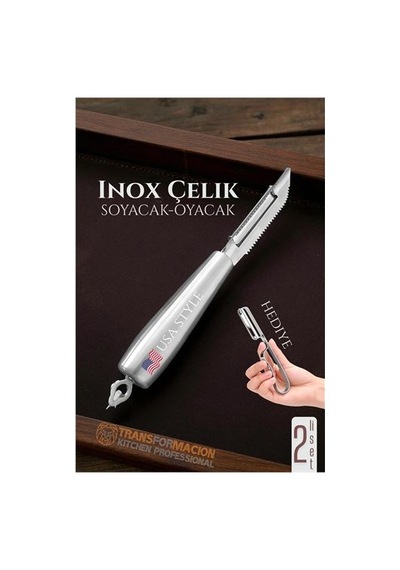 Inox Soyacak - Sebze Soyacağı - Kabak Dolma Oyacağı 2 Li Set 722010 Altın