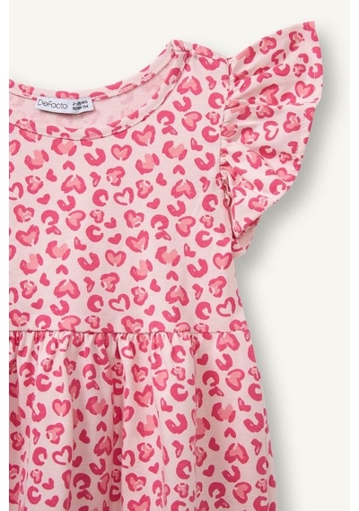 Defacto Desenli Askılı Elbise Kız Bebek H2176a526smpn364 Pembe-pn364