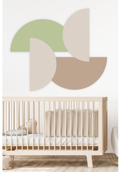 MSticker Yeşil Tonlarda Yarım Daireler Çocuk Bebek Odası Sticker Seti 85x100 Cm